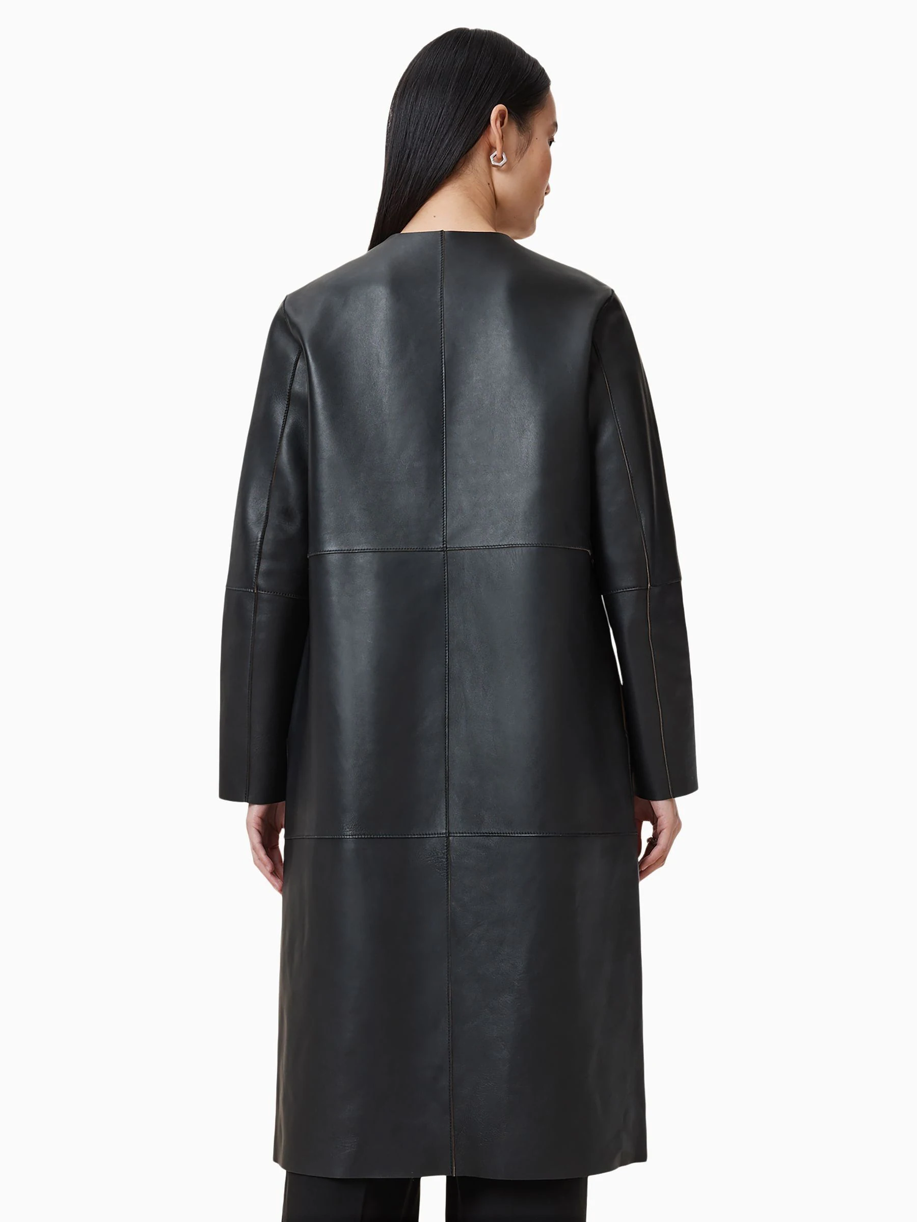 AllSaints Selby Omkeerbare Bruine/Zwarte Suède Trenchcoat