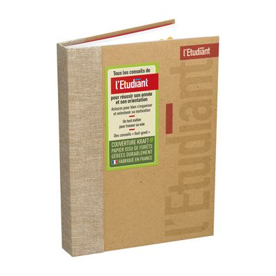 Agenda L'Etudiant Eco responsable - 1 jour par page - 15 x 20 cm - kraft/beige - Hamelin