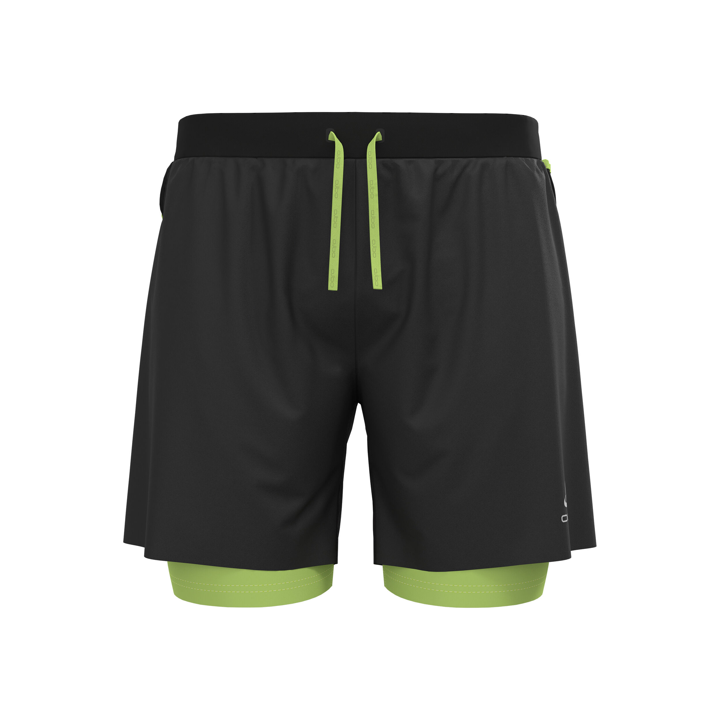 Odlo X-Alp Trail 6inch 2in1 Short De Running Hommes - Noir , Vert Clair