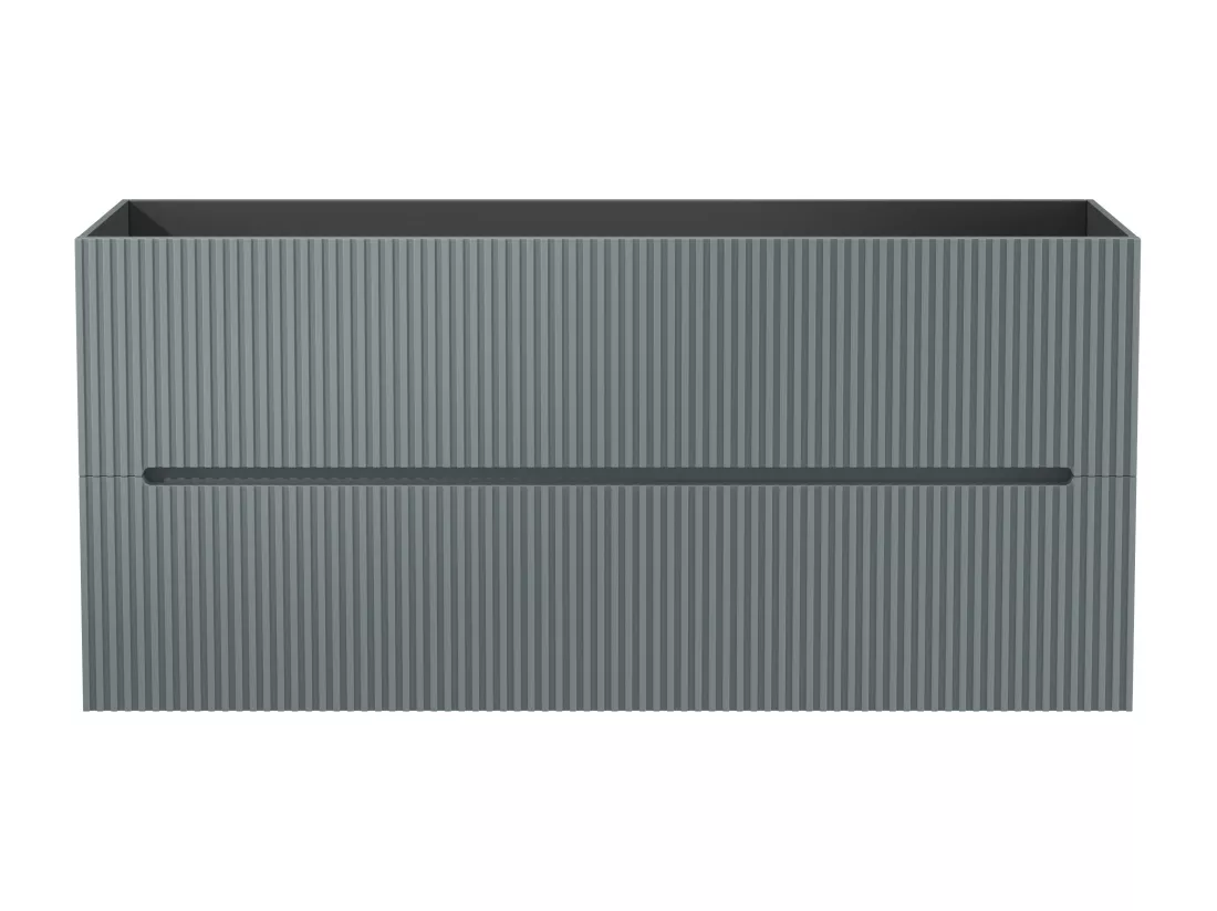 Meuble sous vasque suspendu strié gris - 120 cm - PAVANI