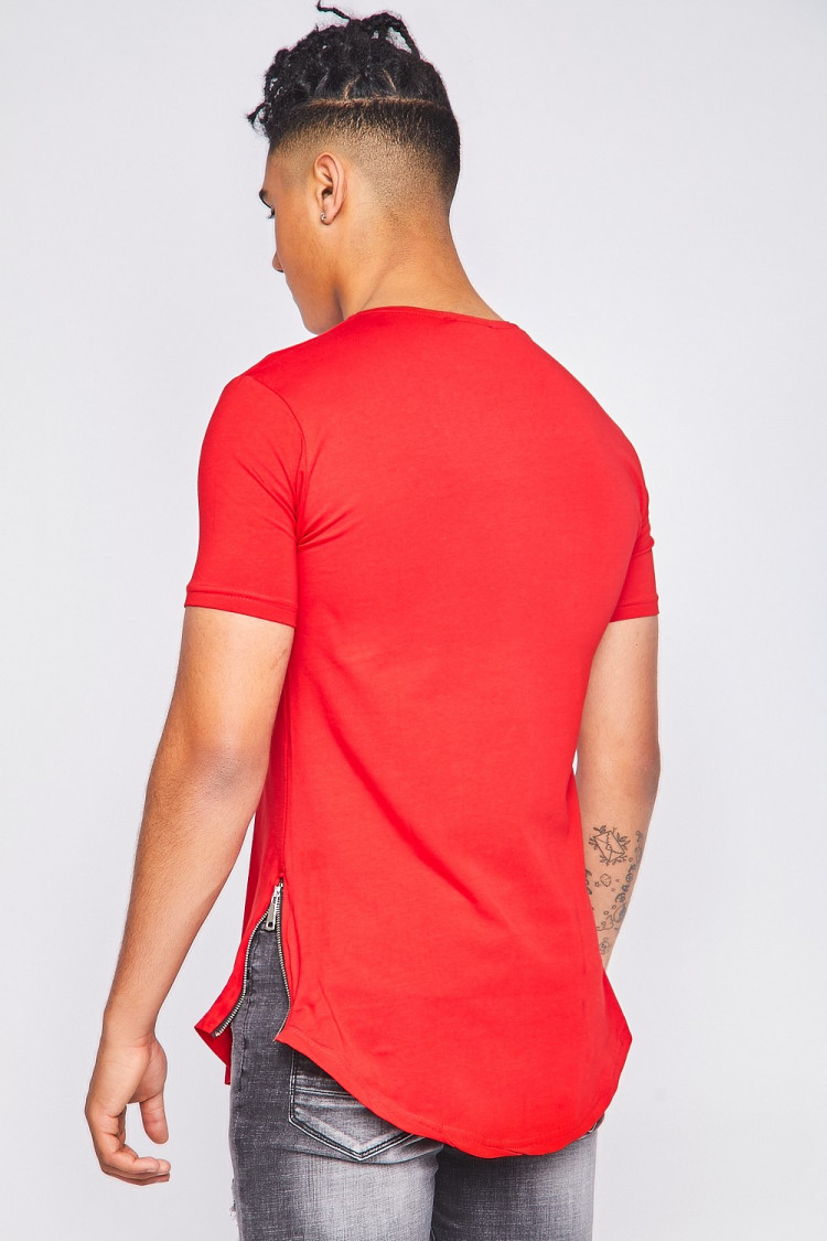 T-shirt à zip oversize Brentiny rouge