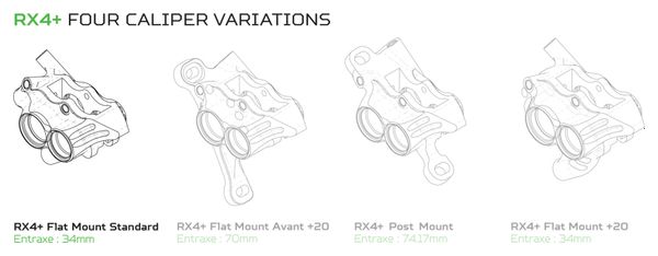 Etrier Hope RX4  Flat Mount Sram DOT Orange HBSPC71C
