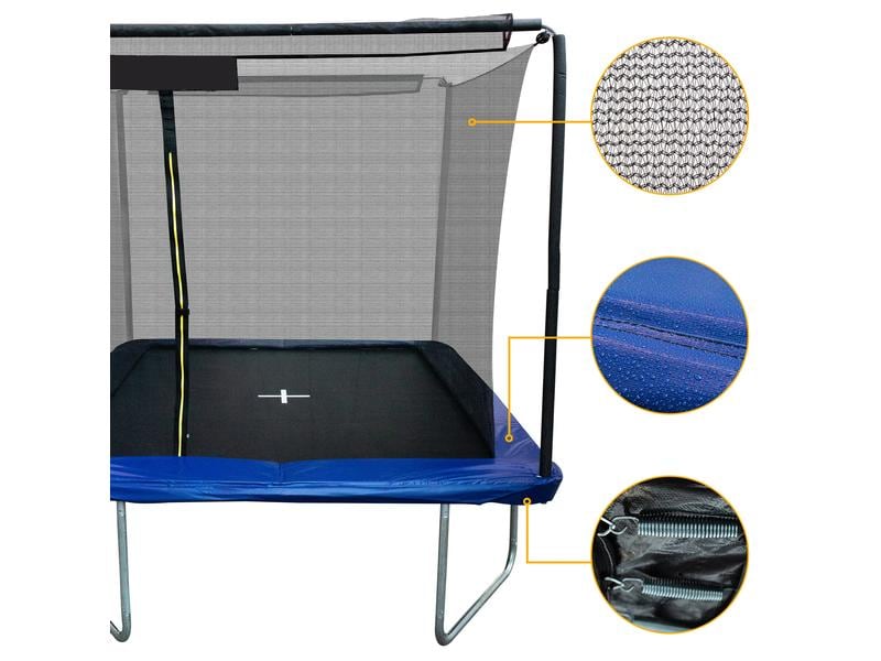 KOOR Trampolin Kuulma mit Leiter 244 x 305 cm Rechteckiges Gartentrampolin mit Sicherheitsnetz