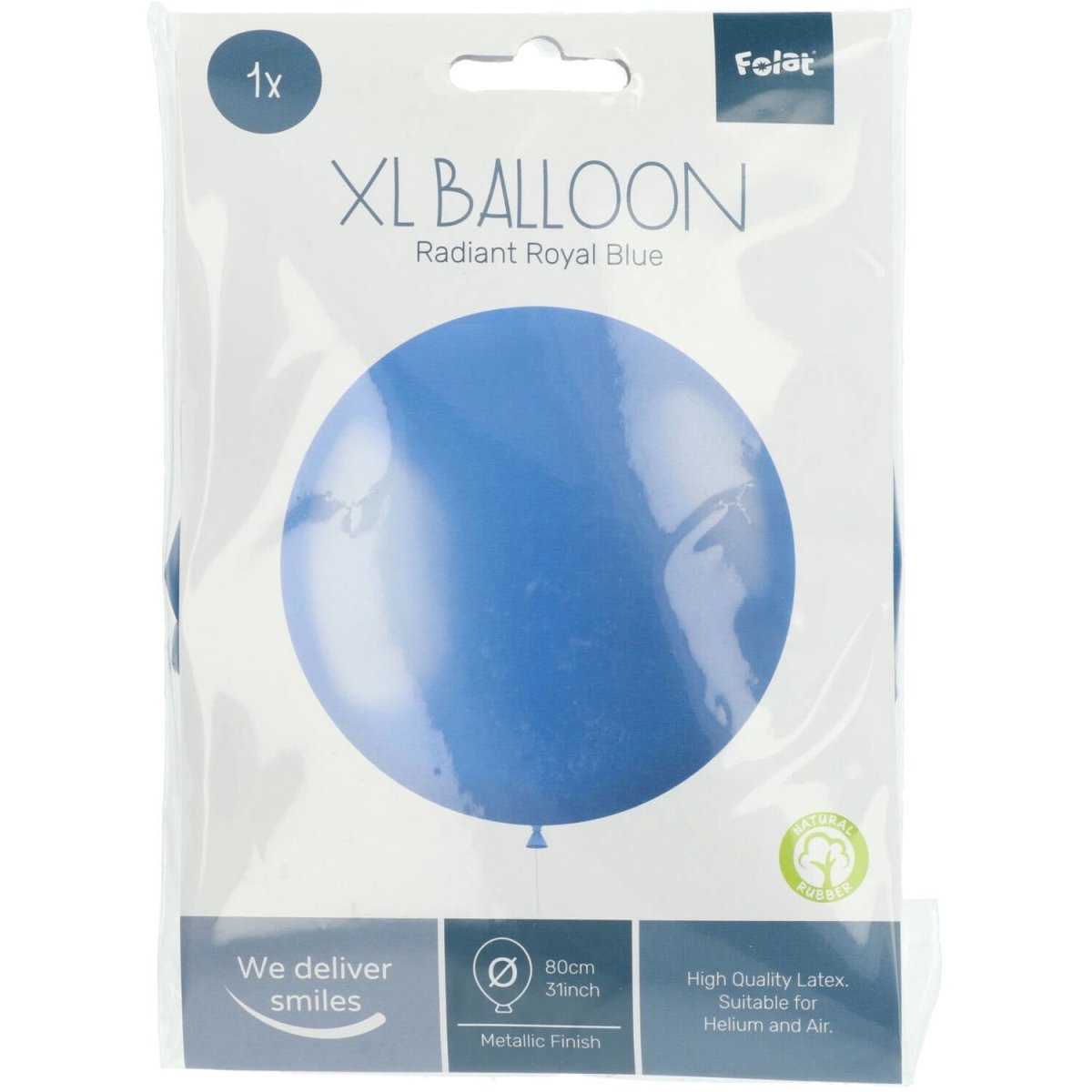 Blauwe Ballon Metallic Royal Blue 80cm