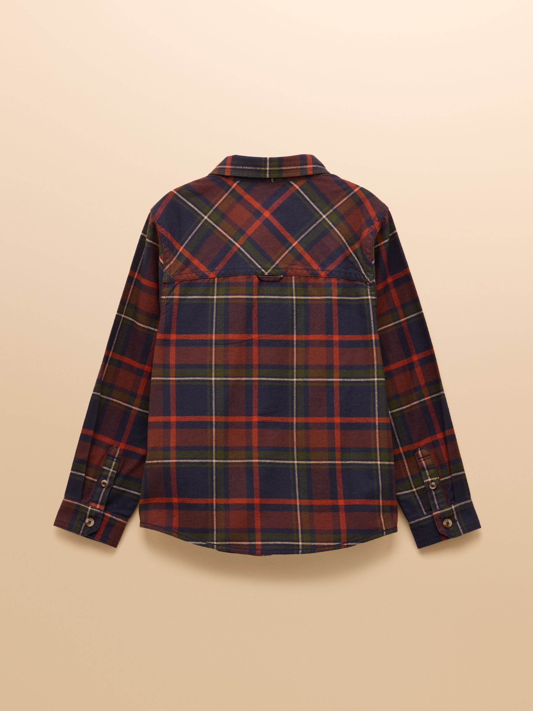 Marineblauw geruit - Joules Boys' Brushed Flannel Checked Shirt
