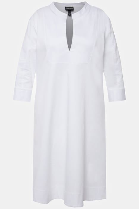 Kleid, A-Linie, Taschen, Tunika-Ausschnitt, 3/4-Arm