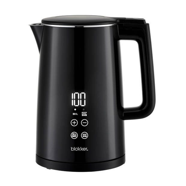 Blokker One Touch Waterkoker - 1,5 liter - Zwart