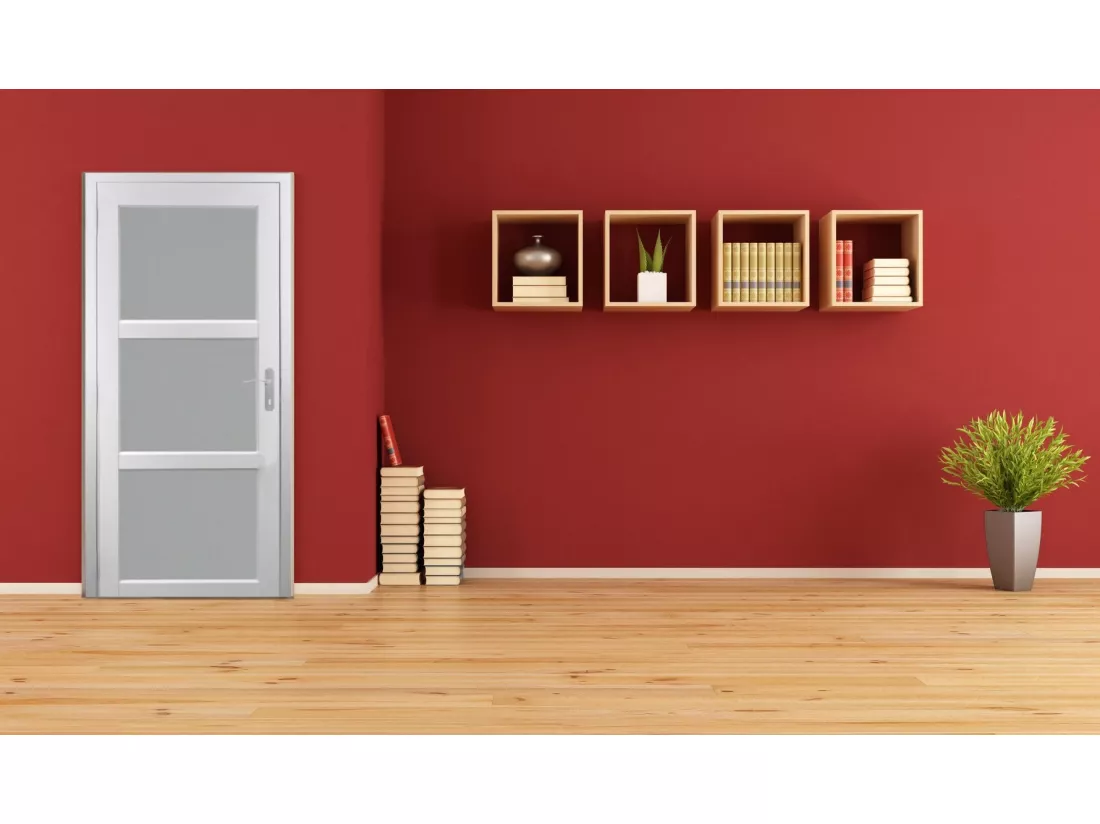 Bloc Porte Kenya Blanc Vitre H204 X L83 Poussant Gauche Côtes Tableau Gd Menuiseries