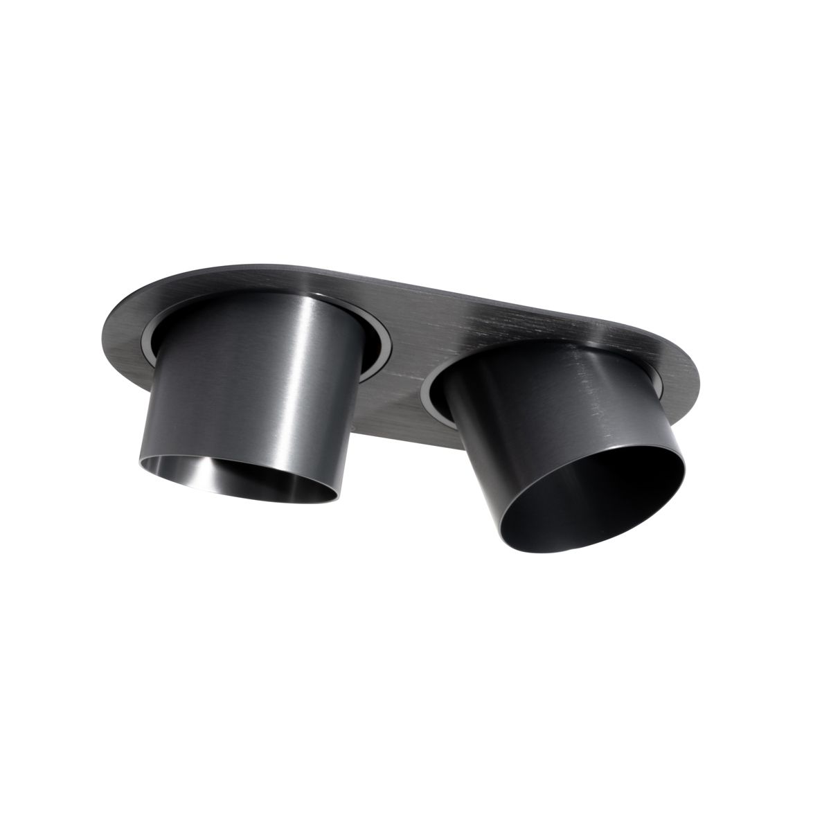 Set van 6 inbouwspots gunmetal GU10 70mm kantelbaar 2-lichts - Installa