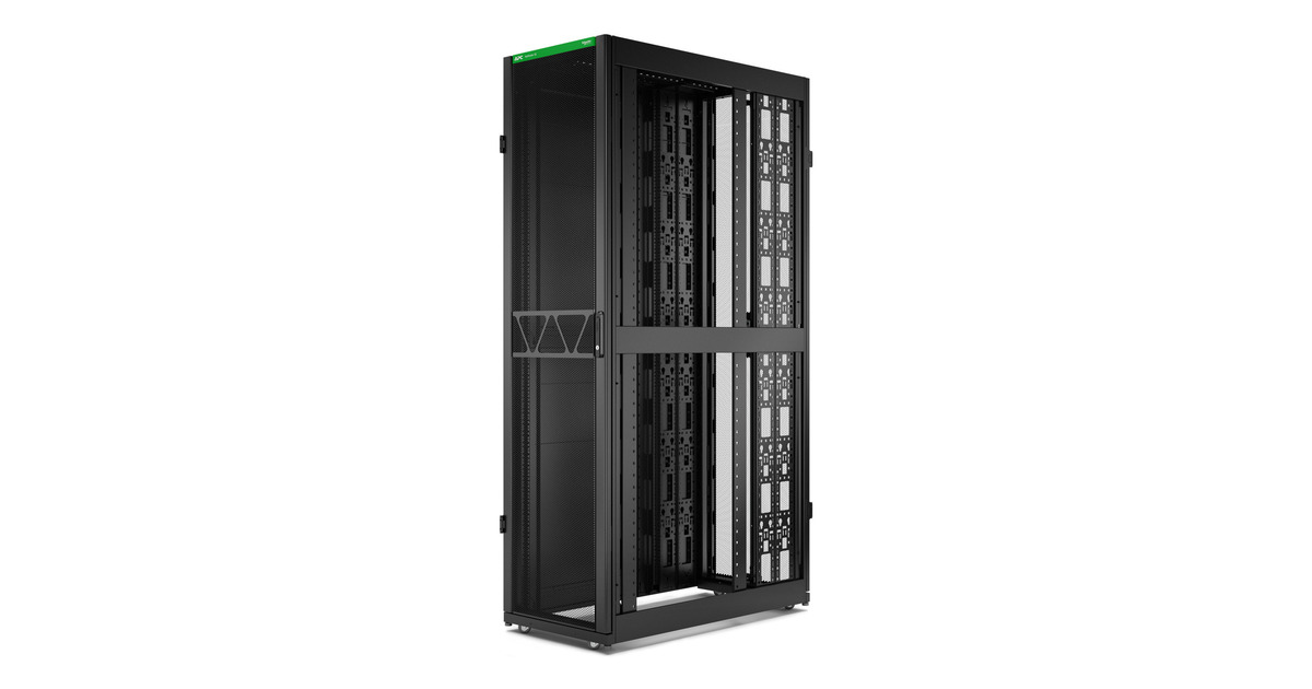 APCNetShelter SX Gen 2 AR3307B2, 48U server rack  (Zwart/groen, 60(b) x 225,8(h) x 120(d) cm, met zijkanten)