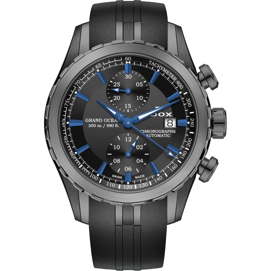 Edox Grand Ocean Chronograph Automatic Schwarz