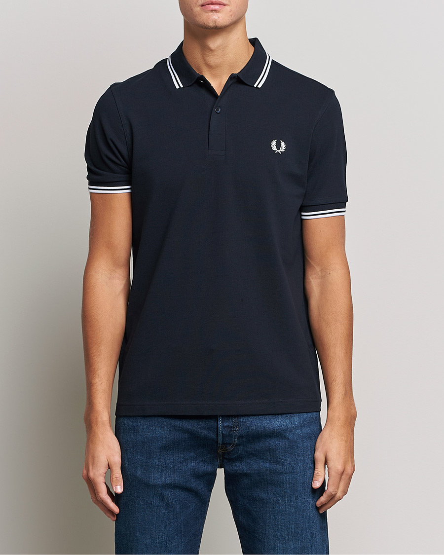 Fred Perry Twin Tipped Polo Shirt Navy/White