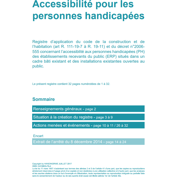 Registre public d'Accessibilité