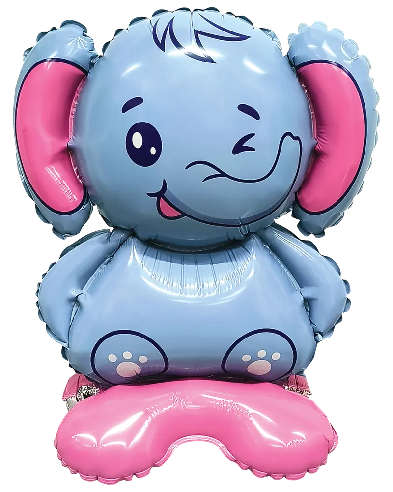 Folieballon på fod 40 cm - Mini elefant