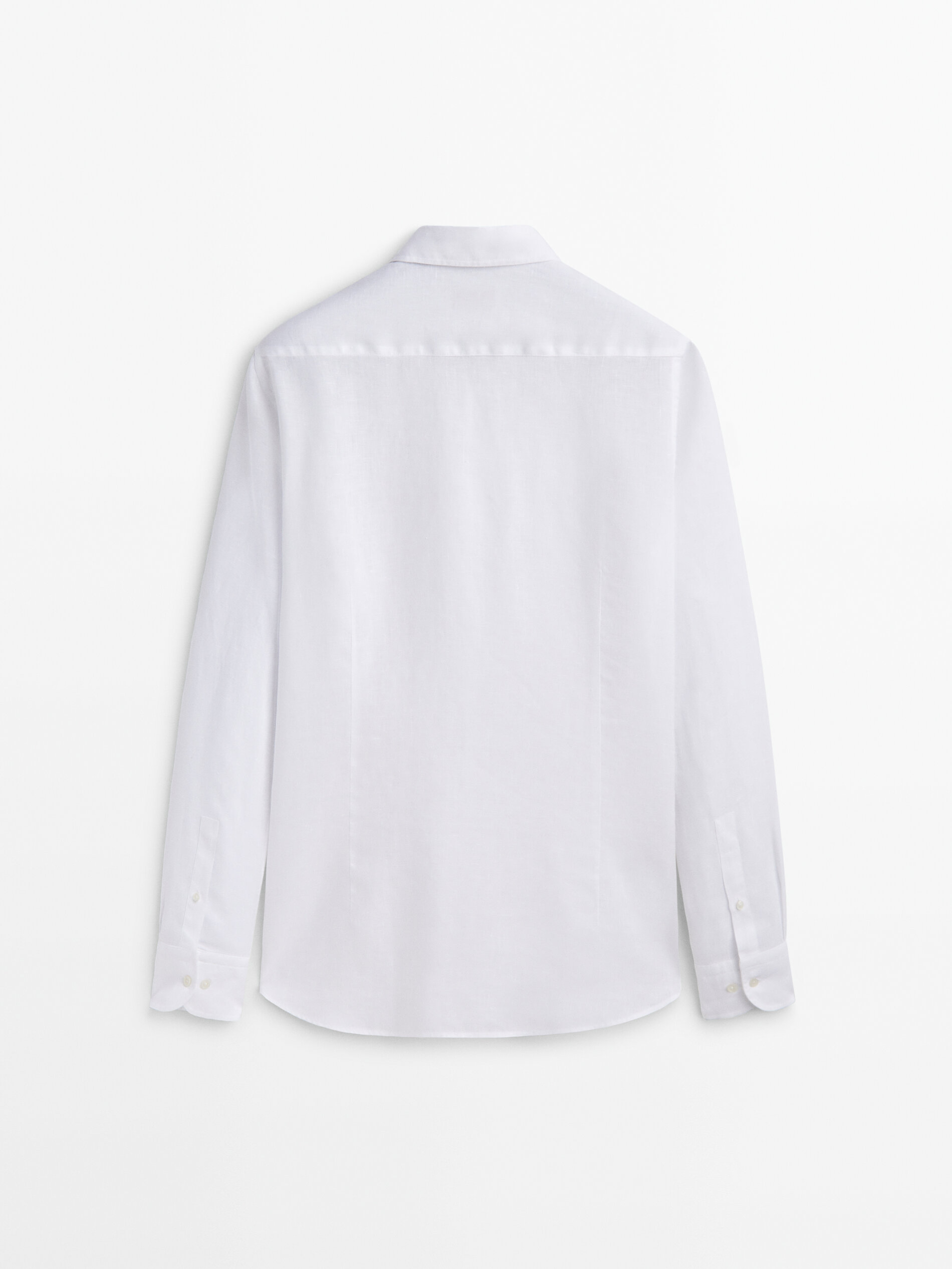 Camisa slim fit 100% linho tingido - BRANCA