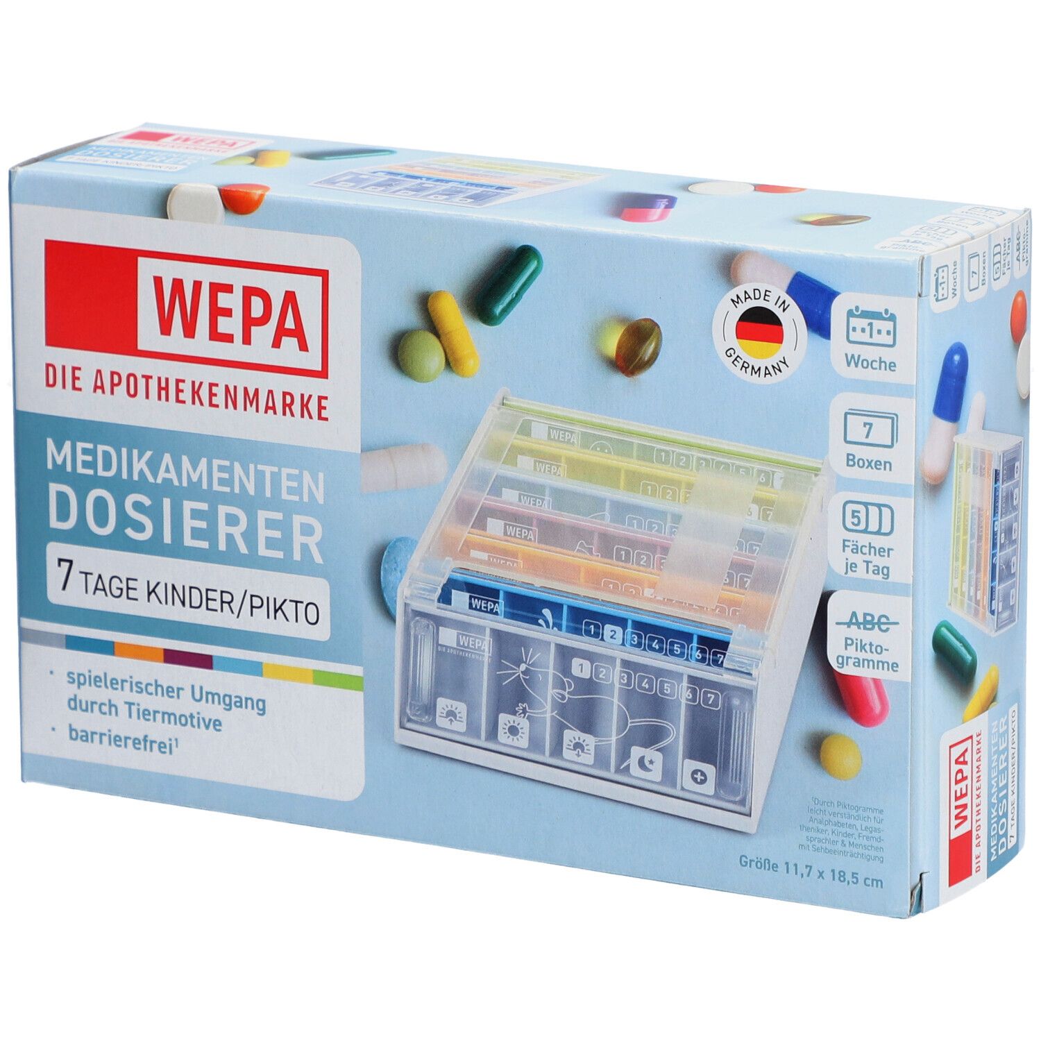 WEPA Medikamenten Dosierer 7 Tage Kinder/Piktogramme