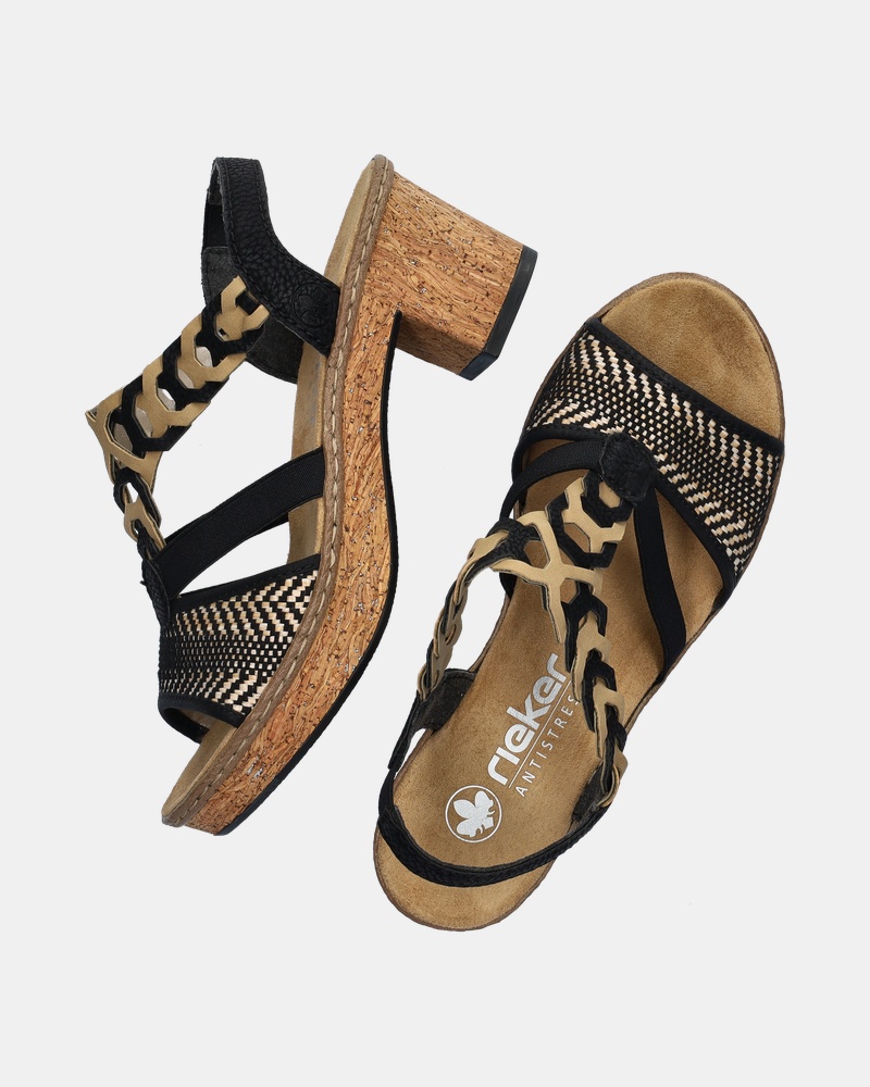 Rieker Sandalen  - zwart