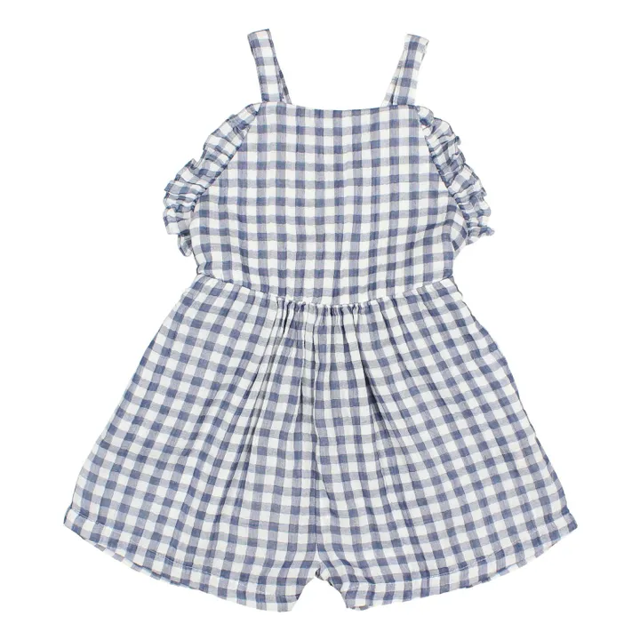 Búho Combishort Vichy Mousseline | Bleu