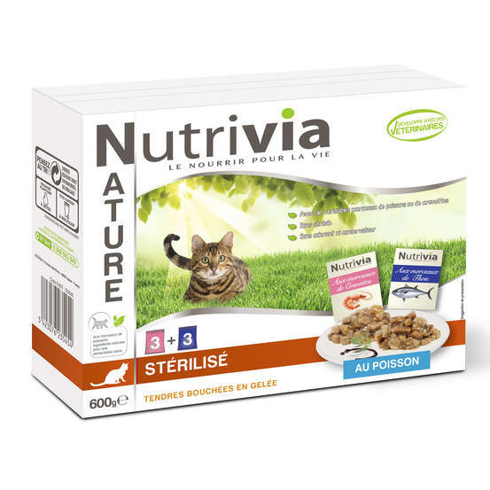 Sachet Nutrivia Nature pour chat adulte Sterilisé : Poisson x6