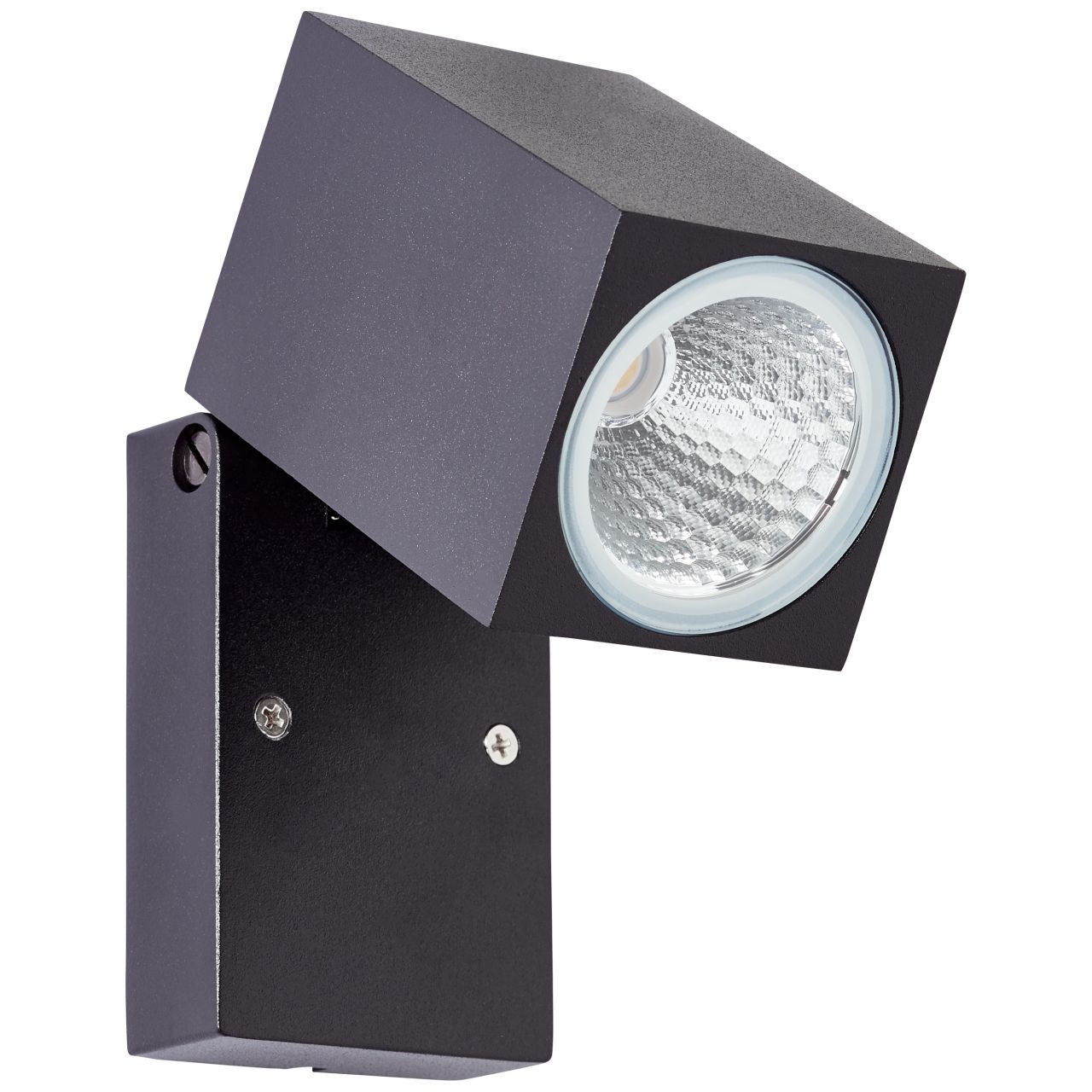 BRILLIANT Burk LED Außenwandstrahler schwarz | 1x LED integriert, 6W LED integriert, (Lichtstrom: 600lm, Lichtfarbe: 3000K)