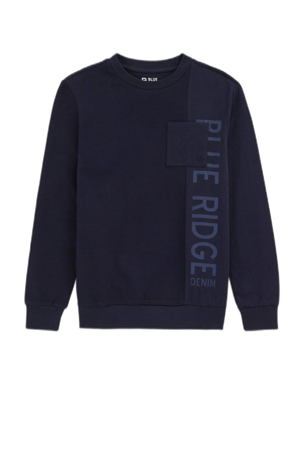 sweater met tekst donkerblauw