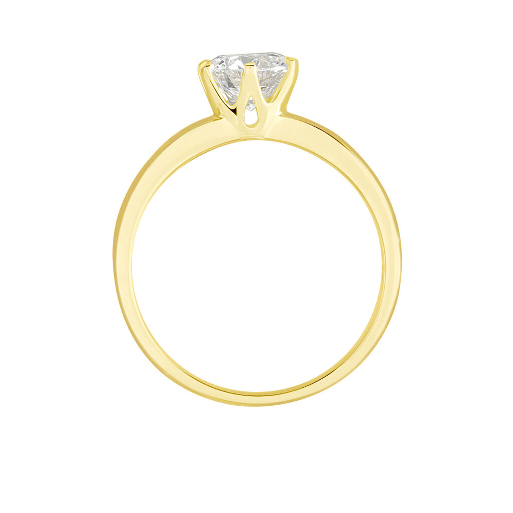 Bague Solitaire Natalia Or Jaune Diamant Synthetique