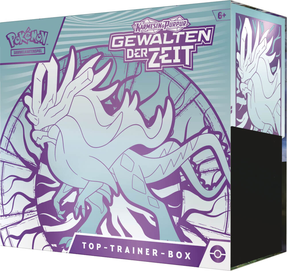 Pokémon-Sammelkartenspiel: Top-Trainer-Box Karmesin & Purpur - Gewalten der Zeit