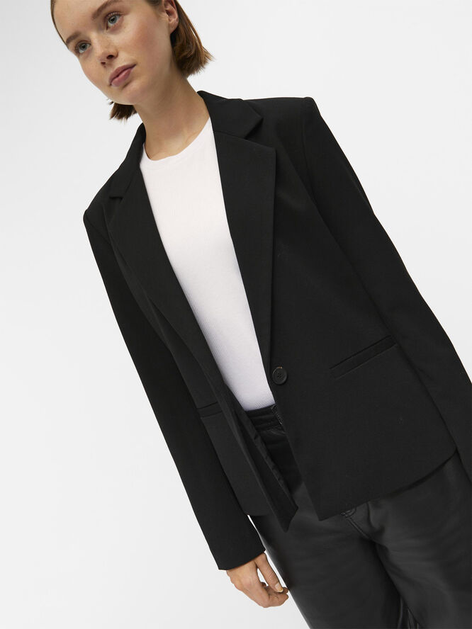 Object OBJLISA L/S BUTTON BLAZER NOOS Black