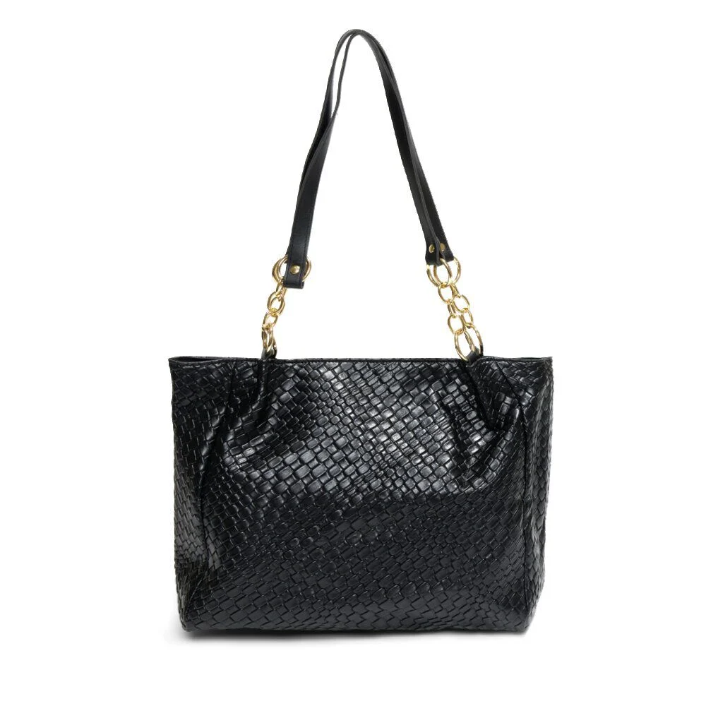 Sac à main simili effet croco 31x13xH27cm - 2 modèles marron ou noir