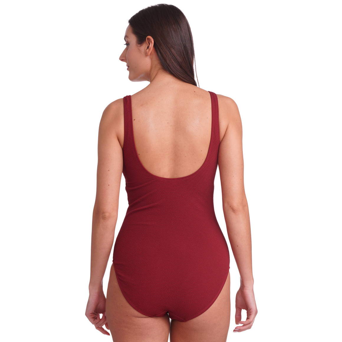 Gina Benotti Damen Shape-Badeanzug aus Strukturmaterial dunkelrot