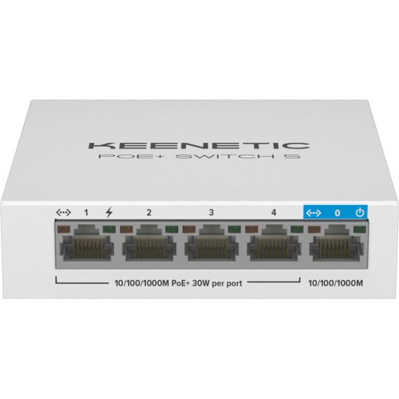 Keenetic PoE+ Switch 5 (KN-4610) Commutateur Gigabit 5 ports avec 4 ports PoE+ et budget énergétique de 60 W