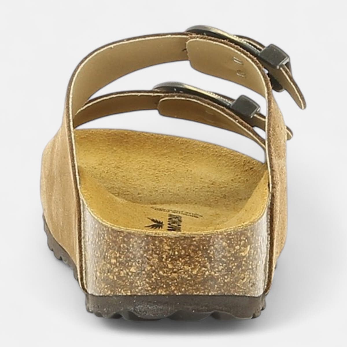 Mules semelle liège Femme en cuir marron