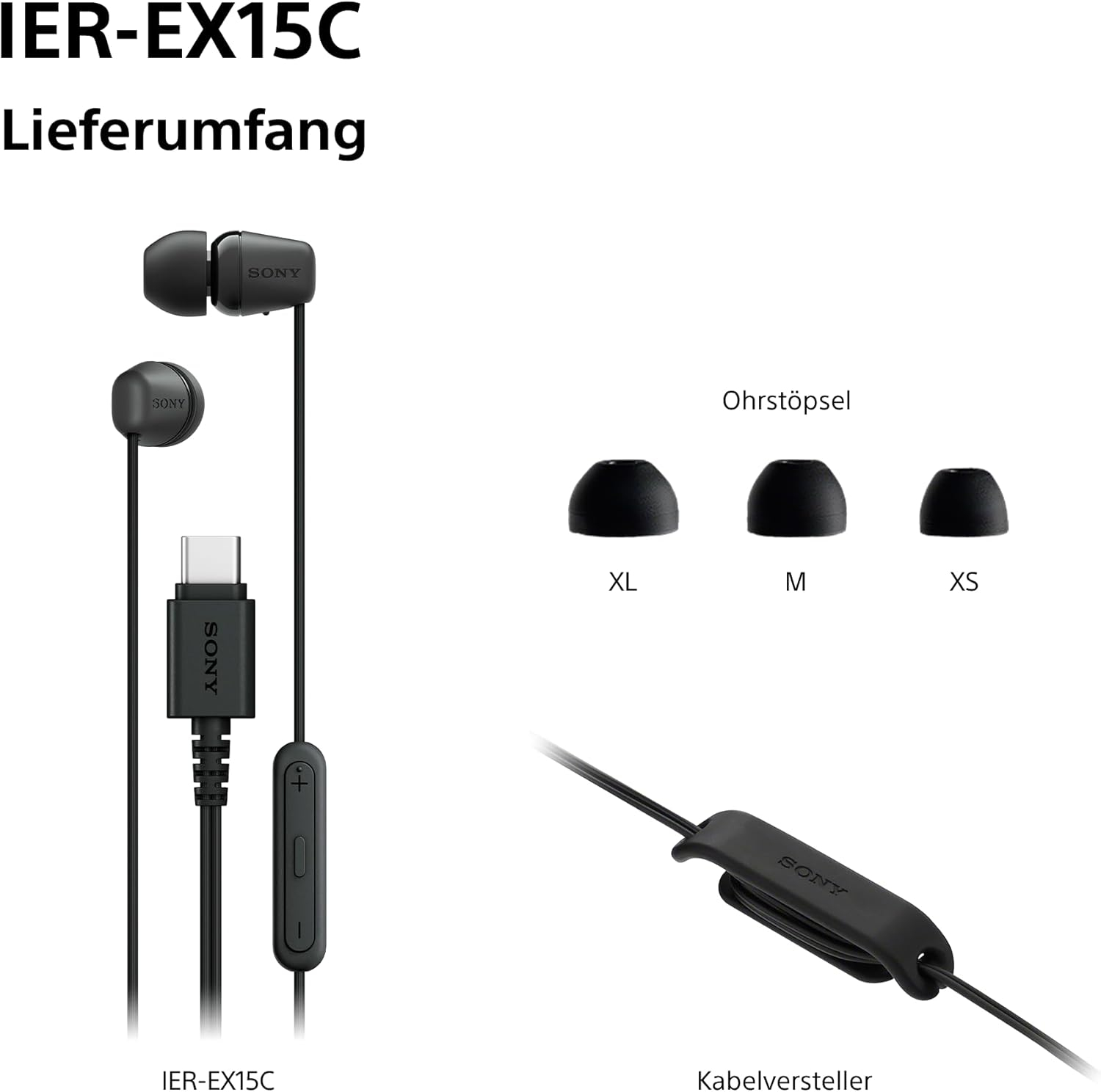 IER-EX15C In-Ear Kopfhörer mit USB-C-Anschluss und Mikrofon (IEREX15CL.CE7) - Blau