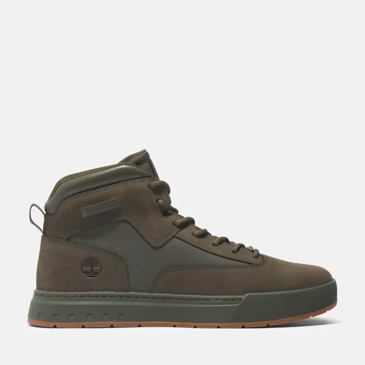 Chukka masculina L Street em tecido e couro na cor verde escuro.