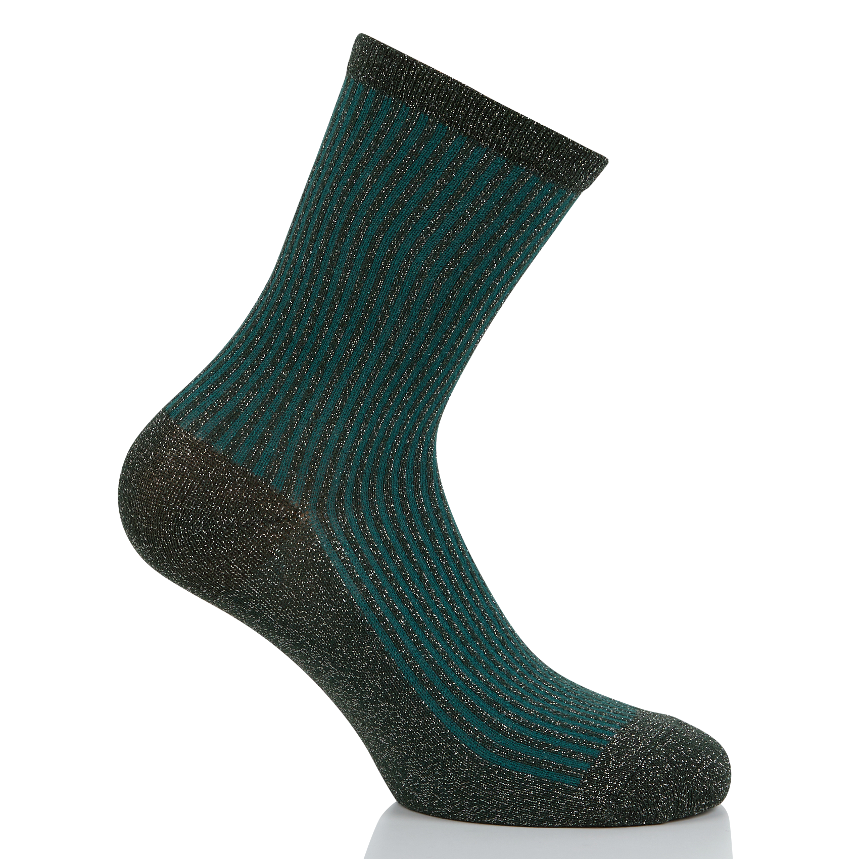 SEBBY - Chaussettes côtelées en coton bio mélangé | Vert