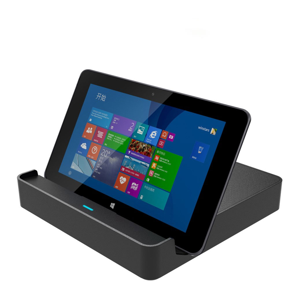 Alu Laptop / Tablet / Smartphone Dockingstation Ladegerät Charging Dock Stand mit HDMI 4K@60Hz / USB C / LAN / 2x USB A (WL-UHP3D01G) - Grau