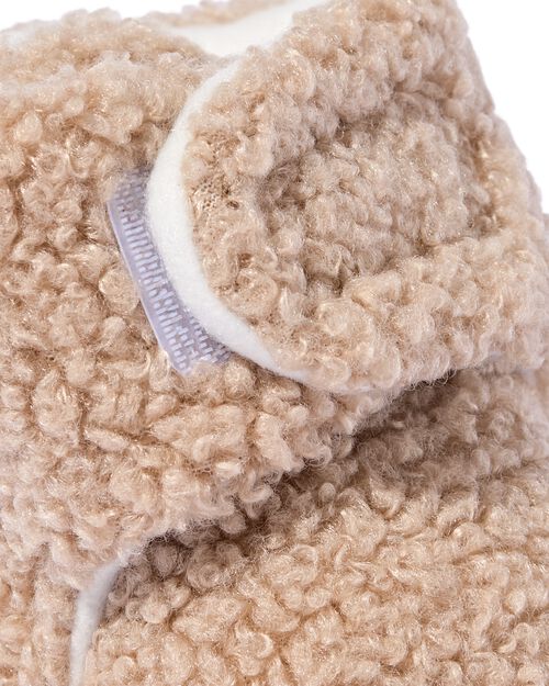 chaussons nouveau-nés teddy beige