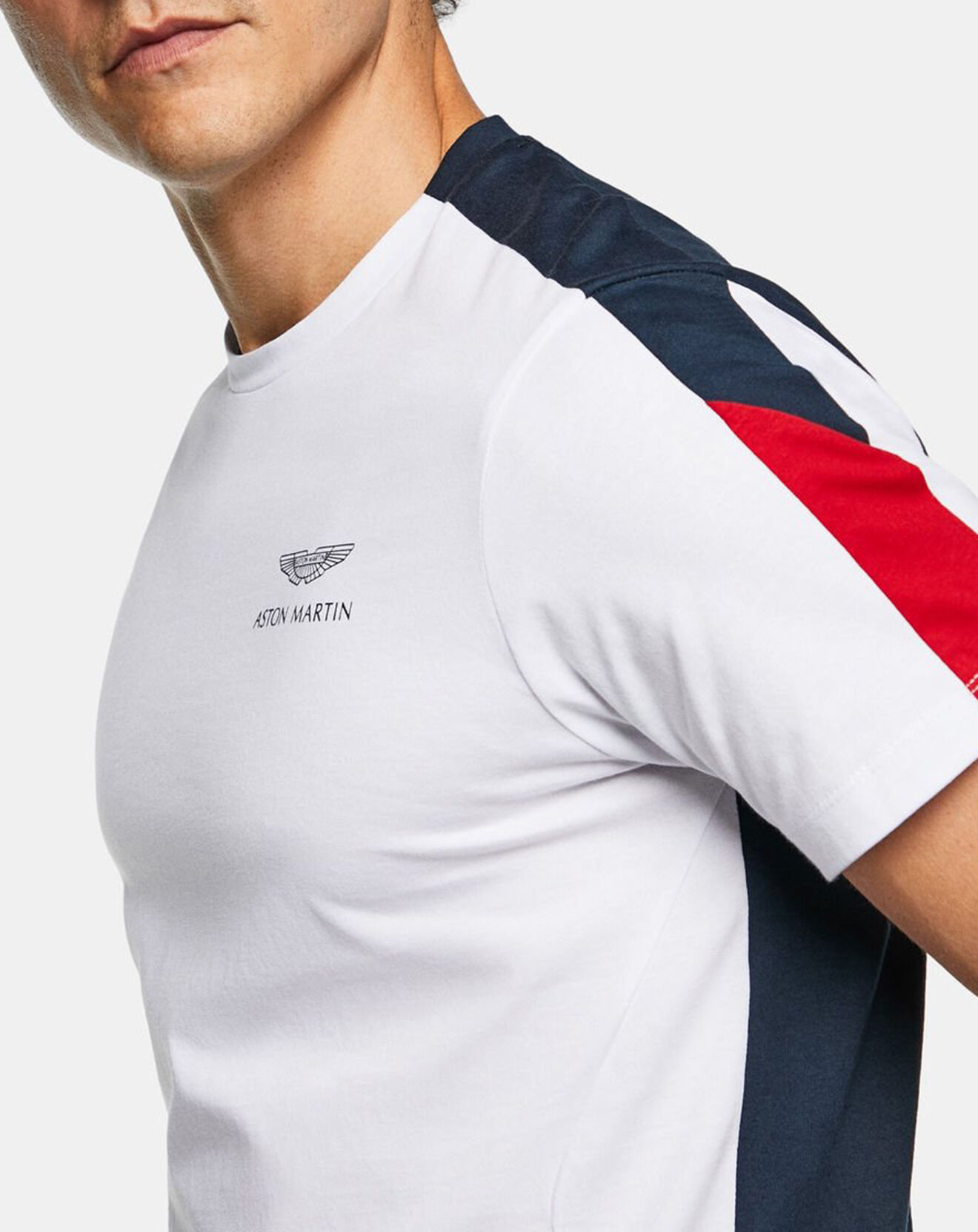 Hackett London T-Shirt Bicolore Aston Martin Racing blanc/bleu