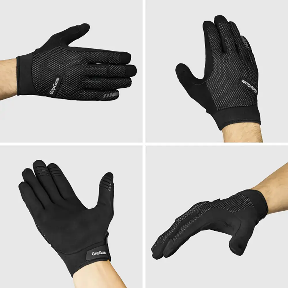 GripGrab Descent Guarded MTB Zomer Fietshandschoenen Lange Vingers Zwart