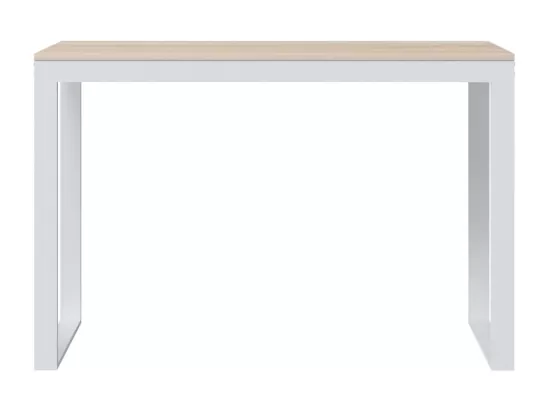 Bureau d'ordinateur Blanc et chêne 110x60x73 cm Aggloméré