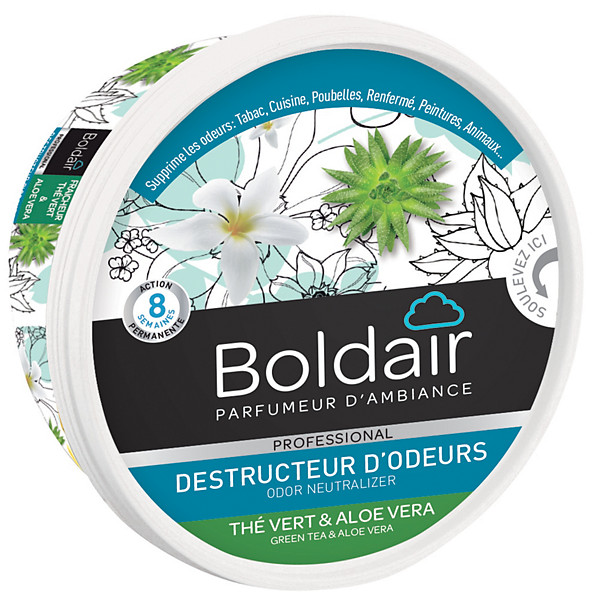 Destructeur d'odeurs en gel Boldair thé vert et aloé vera 300 g