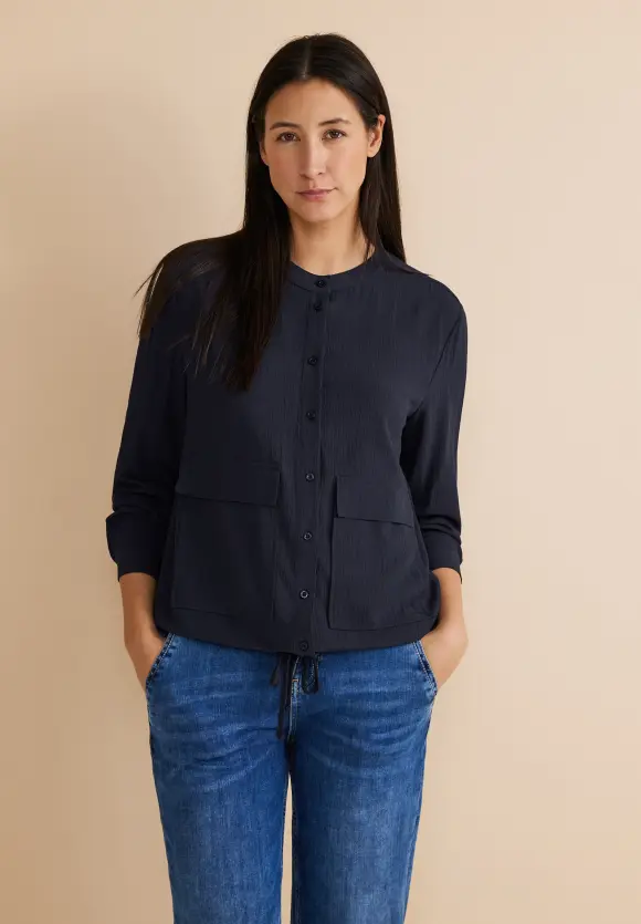 Overshirt Bluse - deep blue
