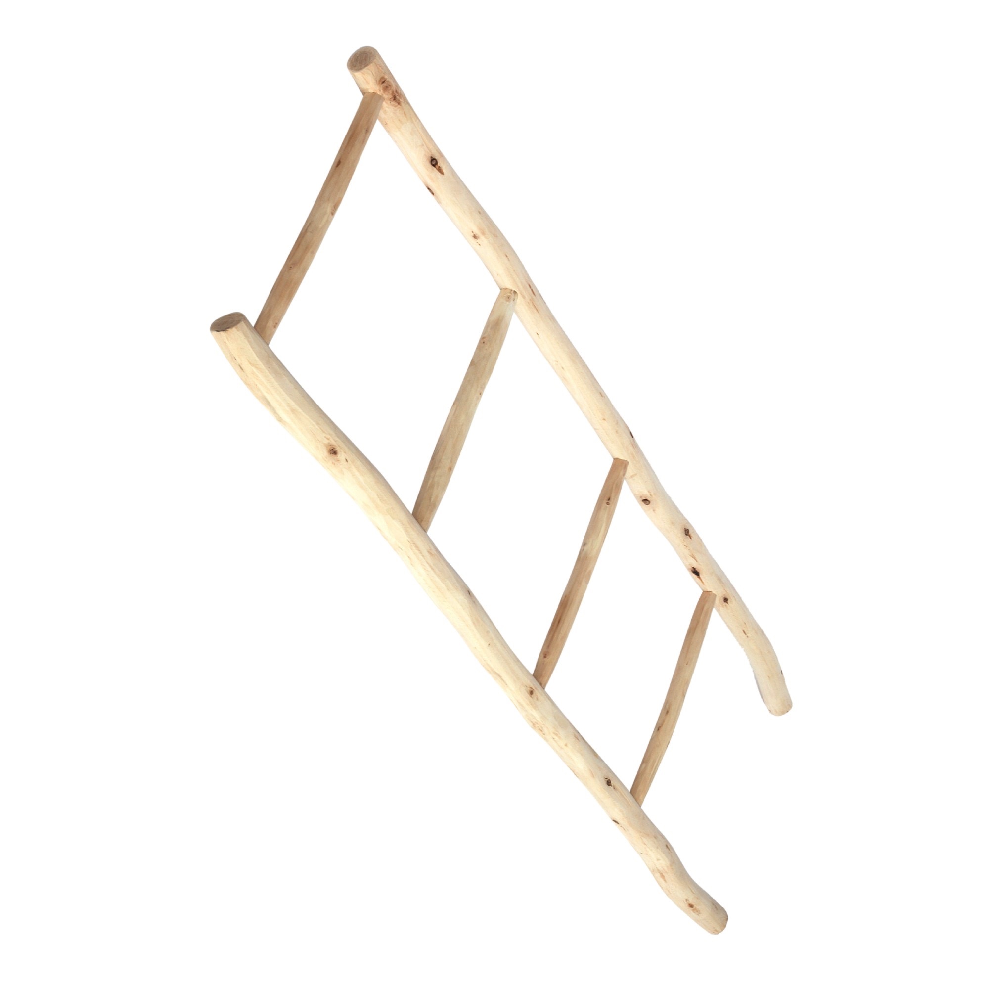 Handtuch-Leiter mit 4 Sprossen, natur, H 150 cm, B 40 cm von fischer's lagerhaus