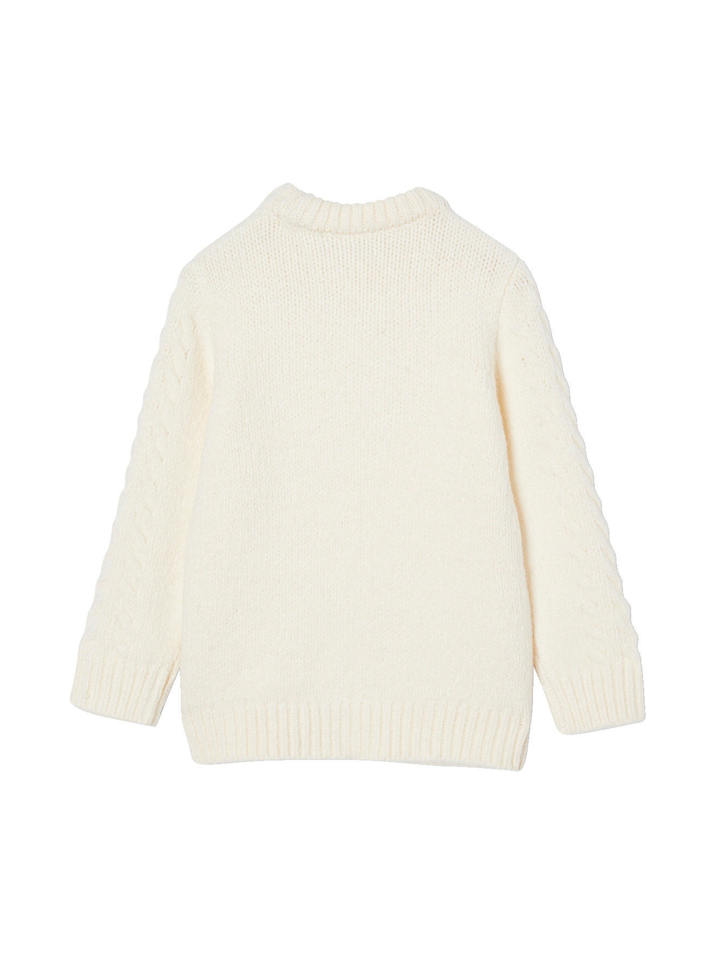 Vertbaudet Jungen Zopfstrickpullover wollweiß