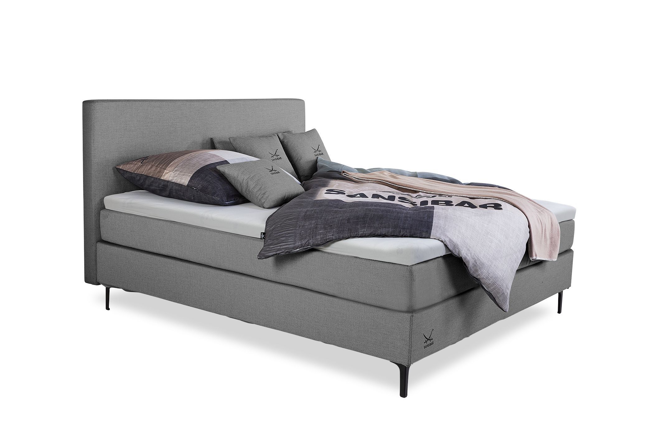 Boxspringbett SANSIBAR BILLUND 180X200 cm H2\/H2 3595 grey