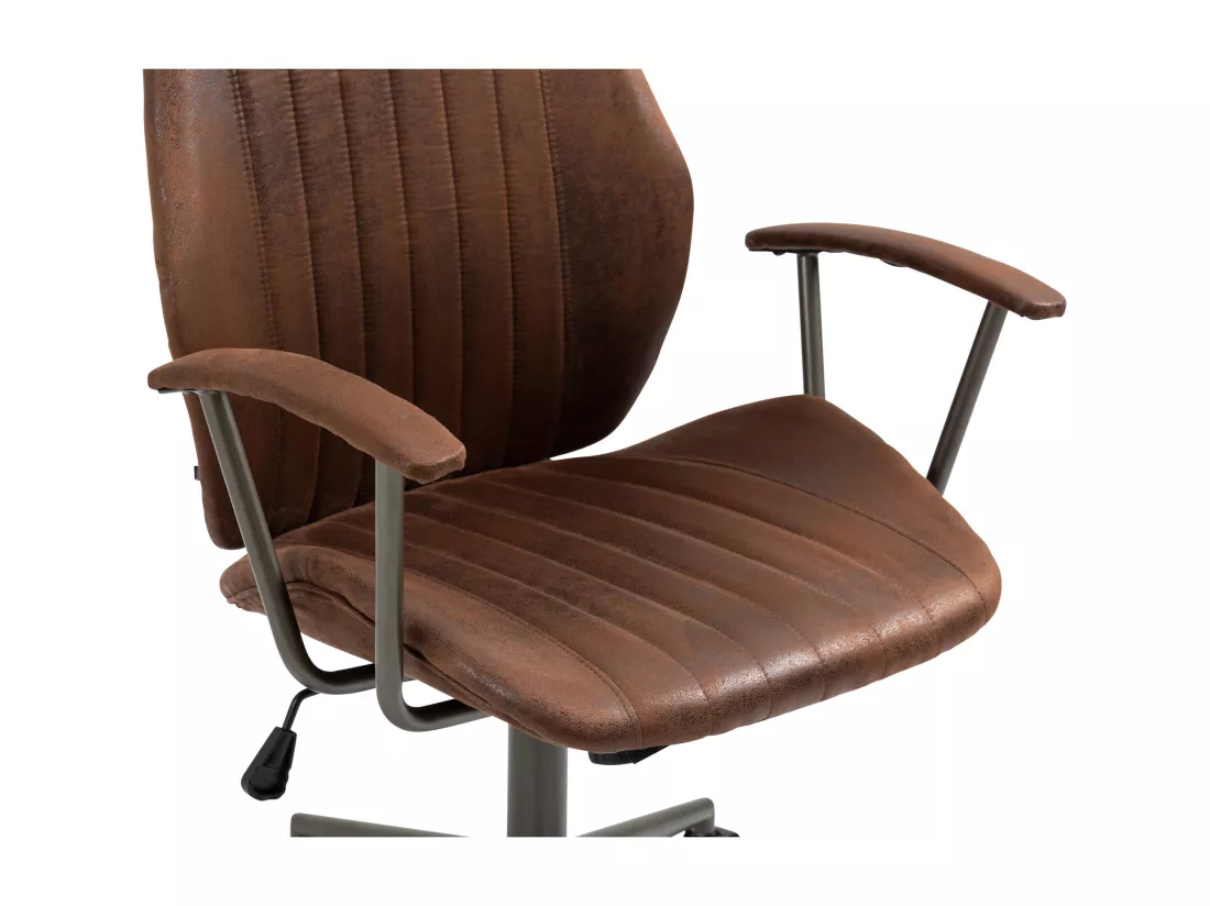Chaise de bureau - Similicuir & Chrome - Cognac - Nampa