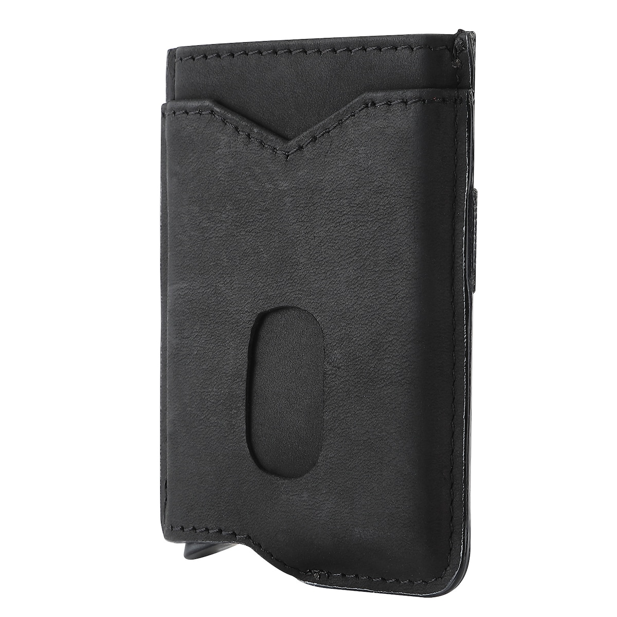 Lommebok for RFID-blokkeringskortholder i skinn Sort