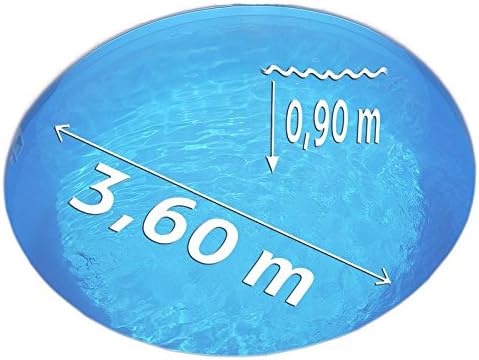 Pool Ersatzfolie Rund Ø 3,60 x 0,90 m Blau - Innenhülle Stärke 0,40 mm - Überlappend - Ohne Biese mit Übermaß gefertigt - UV-stabilisiert - Kältebeständig - Reißfest