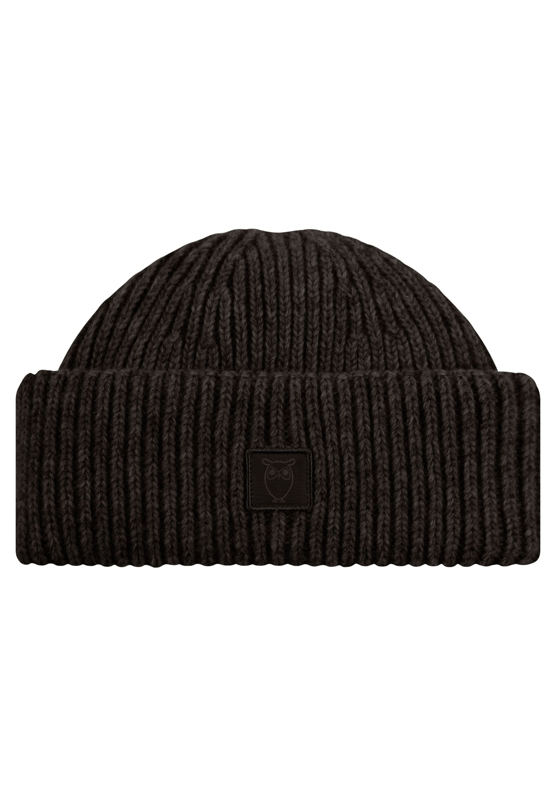 Knowledge Cotton Apparel Beanie Merino Wool Rib Beanie Chocolate Torte
