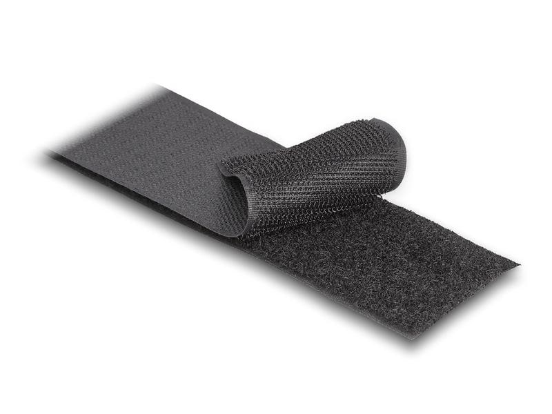 Delock Klettband 15m x 50mm Strapazierfähig Schwarz Delock Strapazierfähiges Klettband mit Haft- und Flauschband L 15 m x B 50 mm schwarz